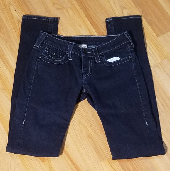 True Religion Womens Julie Flap Pocket Jewel Jeans - Picture 2 of 8